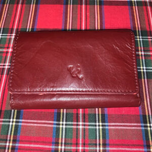 Women's VR burgundy Red Leather Wallet One Size